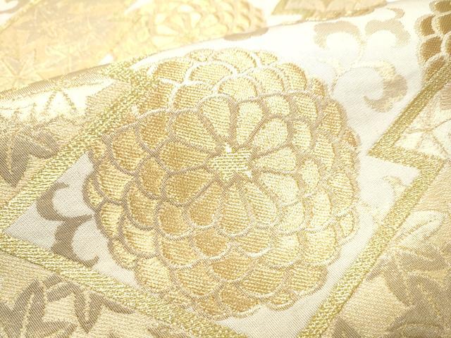 平和屋着物●西陣　川島織物　六通柄　本袋帯　草花文　金糸　正絹　逸品　CABE4468hy