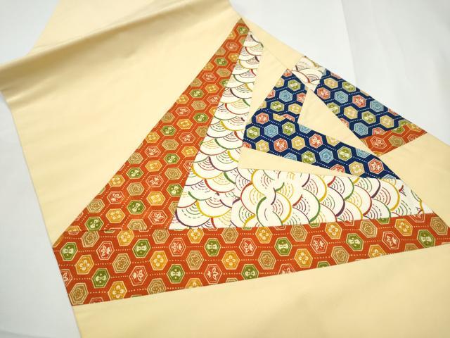 平和屋着物●九寸名古屋帯　切嵌　吉祥花文　金銀彩　正絹　逸品　CABE4471hy