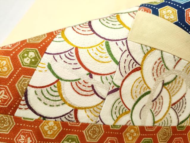 平和屋着物●九寸名古屋帯　切嵌　吉祥花文　金銀彩　正絹　逸品　CABE4471hy