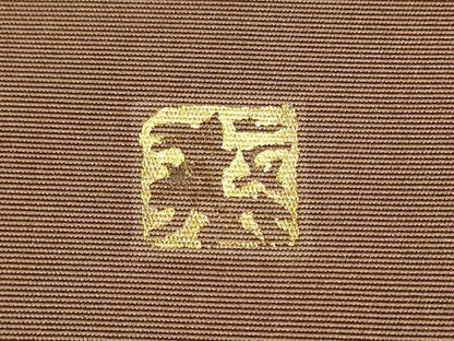 平和屋着物●塩瀬　九寸名古屋帯　作家物　刺繍　蔦の葉文　金彩　正絹　逸品　CABE4474hy