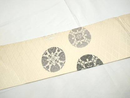 平和屋着物●九寸名古屋帯　唐織　花唐草文　正絹　逸品　CABE4475hy