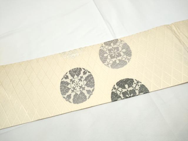平和屋着物●九寸名古屋帯　唐織　花唐草文　正絹　逸品　CABE4475hy