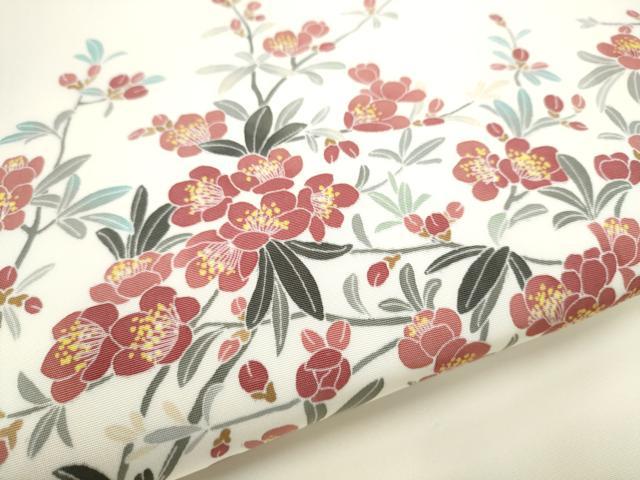平和屋着物●塩瀬　九寸名古屋帯　作家物　枝花文　正絹　逸品　CABE4484hy