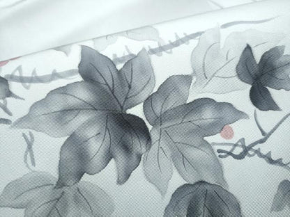 平和屋着物●塩瀬　九寸名古屋帯　作家物　手描き　葡萄蔦の葉文　正絹　逸品　CABE4488hy