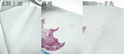 平和屋着物●塩瀬　九寸名古屋帯　作家物　手描き　葡萄蔦の葉文　正絹　逸品　CABE4488hy
