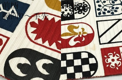 平和屋着物＊夏物 八寸名古屋帯 綿絽 型染め 幾何学花文 逸品 CABE4493hy