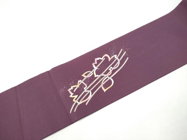 平和屋着物●塩瀬　九寸名古屋帯　舞花文　金銀彩　正絹　逸品　CABE4516hy