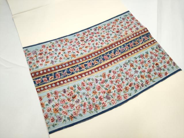 平和屋着物●塩瀬　九寸名古屋帯　横段花文　金彩　正絹　逸品　CABE4523hy