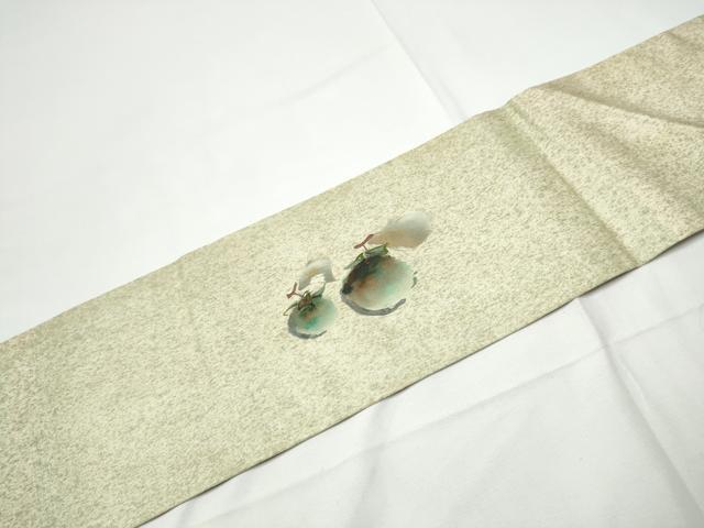 平和屋着物●九寸名古屋帯　刺繍　成物　金彩　引箔　正絹　逸品　CABE4531hy