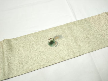 平和屋着物●九寸名古屋帯　刺繍　成物　金彩　引箔　正絹　逸品　CABE4531hy