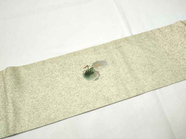 平和屋着物●九寸名古屋帯　刺繍　成物　金彩　引箔　正絹　逸品　CABE4531hy