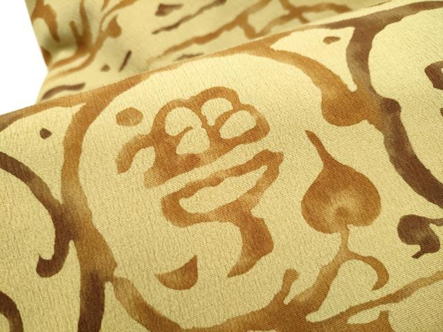 平和屋着物●九寸名古屋帯　ろうけつ染　吉祥花文　正絹　逸品　CABE4546hy