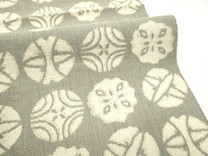平和屋着物●八寸名古屋帯　紬地　花丸文　正絹　逸品　CABE4549hy