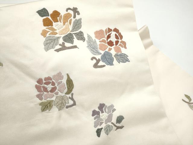 平和屋着物●中国三大刺繍　相良刺繍　総刺繍　九寸名古屋帯　枝花文　正絹　逸品　CABE4550hy