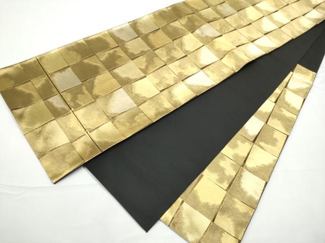 平和屋着物●西陣　川島織物　六通柄　本袋帯　色紙文　金糸　正絹　逸品　CABE4559hy