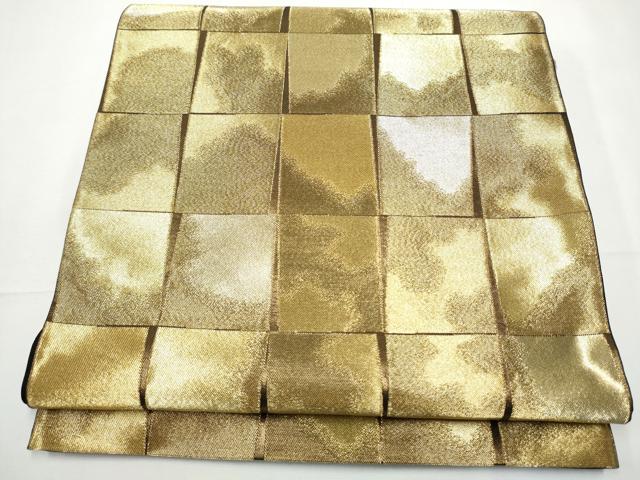 平和屋着物●西陣　川島織物　六通柄　本袋帯　色紙文　金糸　正絹　逸品　CABE4559hy