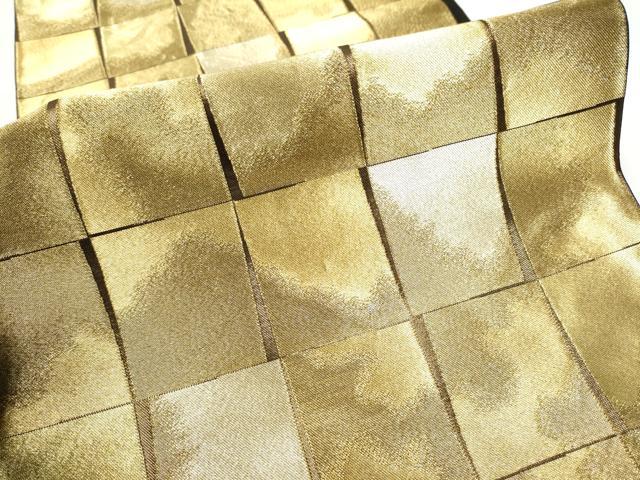 平和屋着物●西陣　川島織物　六通柄　本袋帯　色紙文　金糸　正絹　逸品　CABE4559hy