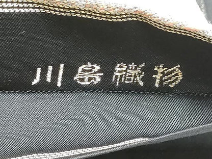 平和屋着物●西陣　川島織物　六通柄　本袋帯　唐織　流水舞花文　黒地　金銀糸　正絹　逸品　CABE4574hy
