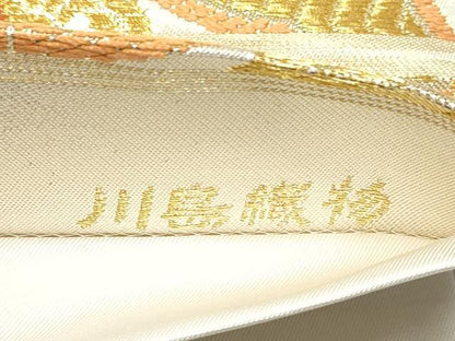 平和屋着物●西陣　川島織物　六通柄　本袋帯　七宝花文　金糸　正絹　逸品　CABE4575hy