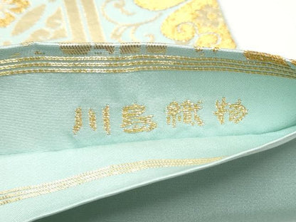 平和屋着物●西陣　川島織物　六通柄　本袋帯　蜀江花文　金糸　正絹　逸品　CABE4580hy