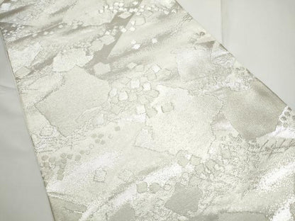 平和屋着物●西陣　川島織物　六通柄　本袋帯　破れ色紙文　銀糸　正絹　逸品　CABE4587hy