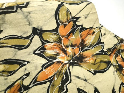 平和屋着物●塩瀬　全通柄　九寸名古屋帯　手描き　草花文　黒地　正絹　逸品　CABE4595hy