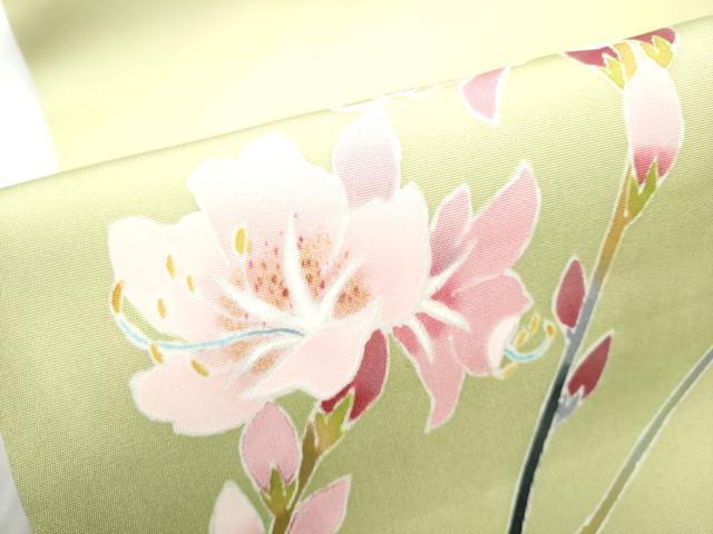 平和屋着物●京友禅作家　池内路一　塩瀬　九寸名古屋帯　枝花文　金彩　正絹　逸品　CABE4598hy