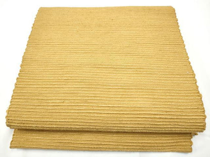 平和屋着物●信州紬　八寸名古屋帯　色無地　黄唐茶色　三越扱い　正絹　逸品　CABE4600hy