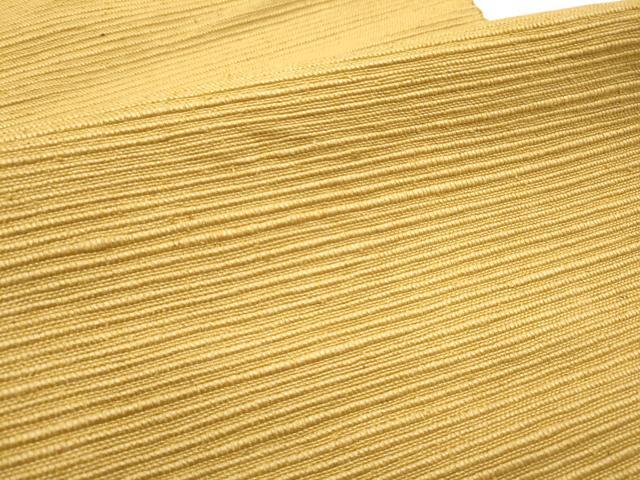 平和屋着物○信州紬 八寸名古屋帯 色無地 黄唐茶色 三越