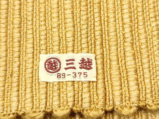 信州紬　八寸名古屋帯　正絹　中古　カジュアル　【mm884】 平和屋着物○信州紬 八寸名古屋帯 色無地 黄唐茶色 三越