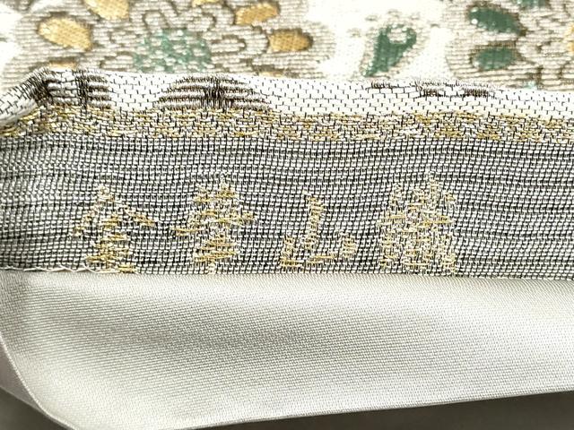 平和屋着物●ファッションデザイナー 花井幸子　六通柄袋帯　金華山織　花唐草文　金銀糸　正絹　逸品　CABE4607hy