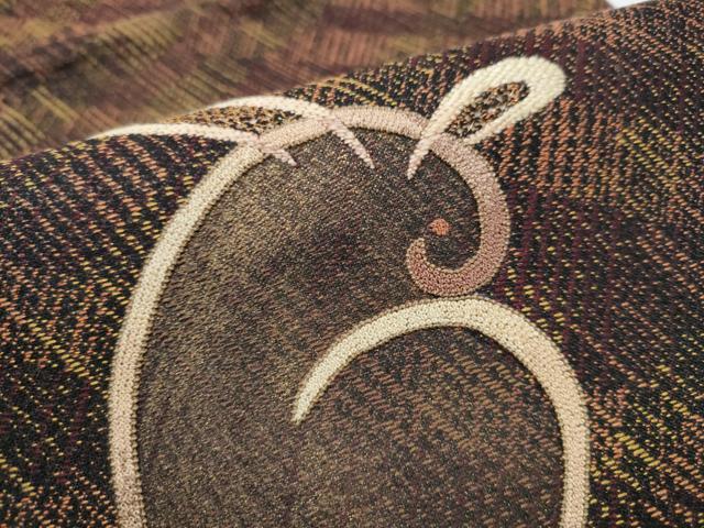 平和屋着物●中国三大刺繍　相良刺繍　両面　太鼓柄袋帯　兎　金通し地　正絹　逸品　CABE4616hy 平和屋着物○中国三大刺繍 相良刺繍 両面 太鼓柄袋帯 兎 金