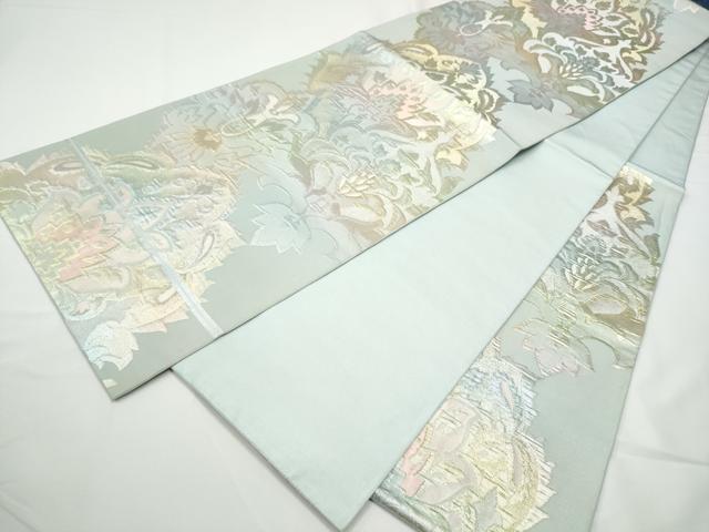 平和屋着物●西陣　川島織物　六通柄　本袋帯　更紗花文　金糸　正絹　逸品　CABE4640hy