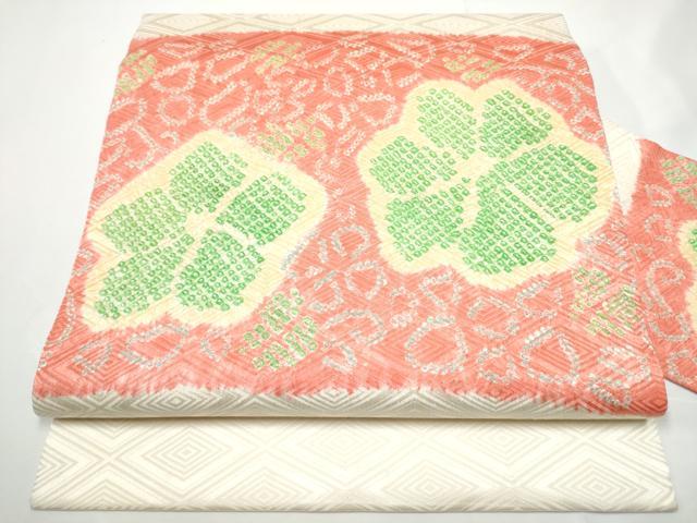 平和屋着物●九寸名古屋帯　絞り　舞花文　正絹　逸品　CABE4652hy