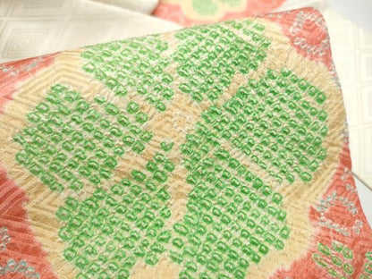 平和屋着物●九寸名古屋帯　絞り　舞花文　正絹　逸品　CABE4652hy