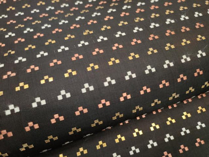 平和屋着物●九寸名古屋帯　花織　幾何学文様　金糸　正絹　逸品　CABE4673hy