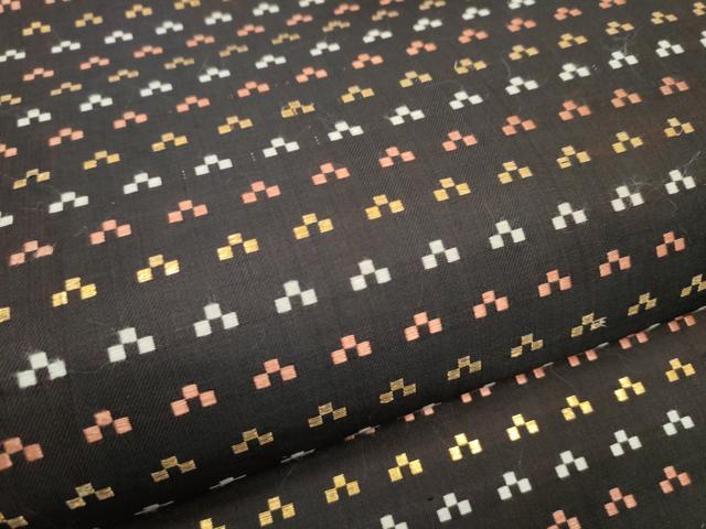 平和屋着物●九寸名古屋帯　花織　幾何学文様　金糸　正絹　逸品　CABE4673hy