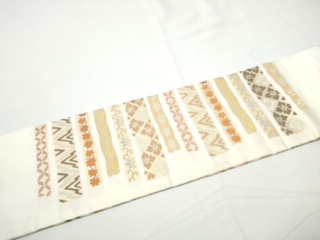 平和屋着物●西陣　川島織物　九寸名古屋帯　横段吉祥文　金糸　正絹　逸品　CABE4677hy