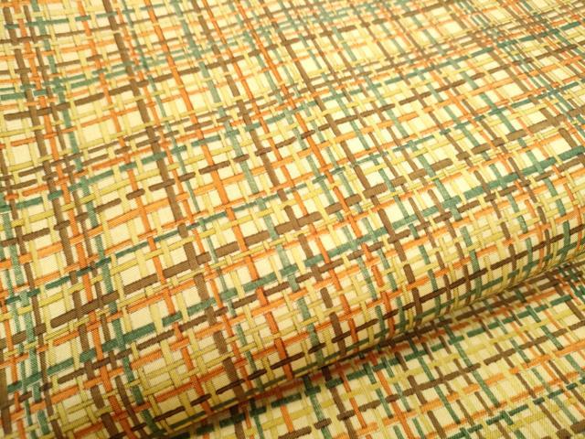 平和屋着物●創作　国指定重要無形文化財　本場久米島紬　全通柄　九寸名古屋帯　格子柄　正絹　逸品　CABE4687hy
