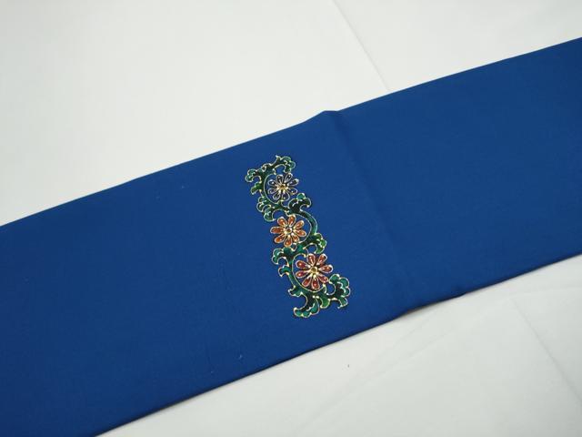 平和屋着物●塩瀬　九寸名古屋帯　花唐草文　金彩　正絹　逸品　CABE4698hy