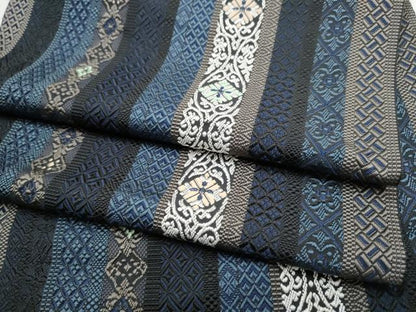 平和屋着物●本場筑前博多織　八寸名古屋帯　花唐草間道　正絹　逸品　CABE4700hy