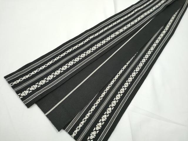 平和屋着物▼男性　角帯　献上　黒地　綿　逸品　CABE4712hy