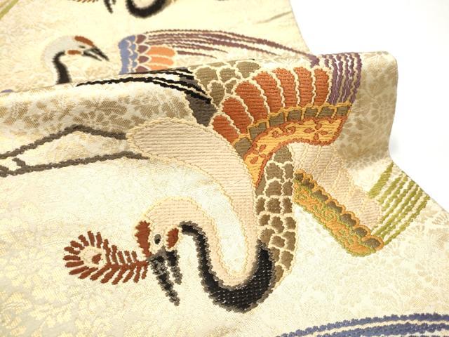 平和屋着物●アンティーク　大正ロマン　丸帯　唐織　鳳凰文　金糸　正絹　逸品　CABE4727hy