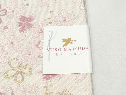 平和屋着物●松田聖子　SEIKOMATSUDA　六通柄袋帯　唐織　舞桜文　金糸　正絹　逸品　CABE4747hy