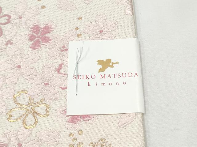 平和屋着物●松田聖子　SEIKOMATSUDA　六通柄袋帯　唐織　舞桜文　金糸　正絹　逸品　CABE4747hy