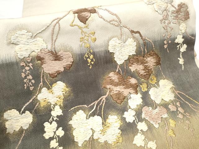 平和屋着物▽西陣の名門　加納幸謹製　六通柄袋帯　スリーシーズン　春夏秋　蔦の葉文　金糸　正絹　逸品　CABE4752hy