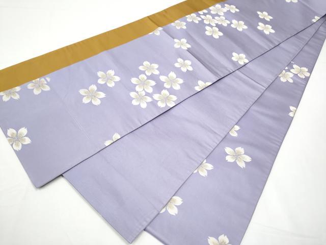 平和屋着物●世界的人形師　辻村寿三郎　ジュサブロー　六通柄袋帯　舞桜文　銀糸　正絹　逸品　CABE4759hy