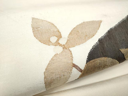 平和屋着物●太鼓柄袋帯　すくい織　枝葉文　金糸　正絹　逸品　CABE4765hy