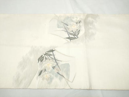 平和屋着物●太鼓柄袋帯　すくい織　草花文　正絹　逸品　CABE4766hy
