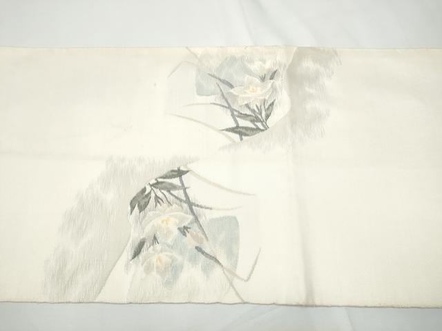 平和屋着物●太鼓柄袋帯　すくい織　草花文　正絹　逸品　CABE4766hy